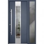 gray entry door with sidelite