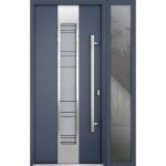 gray entry door with sidelite