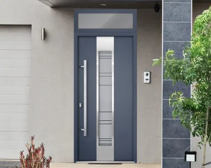 Front Entry Door Azzurro 0757 Gray Graphite / Door unit with 