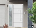 white entry door with sidelite