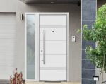 white entry door with sidelite