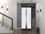 white entry door with sidelite and transom