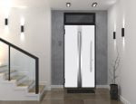 white entry door with transom