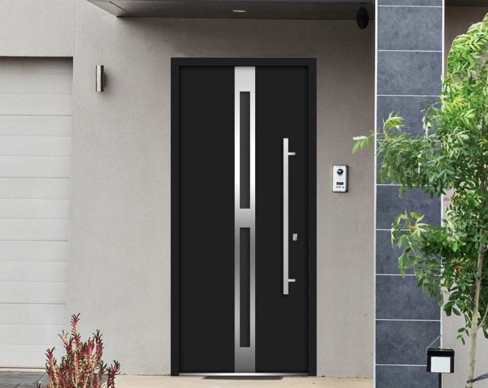 black entry door