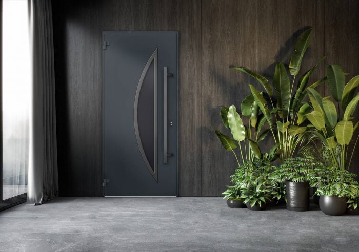 black entry door