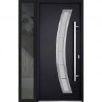 black entry door with sidelite