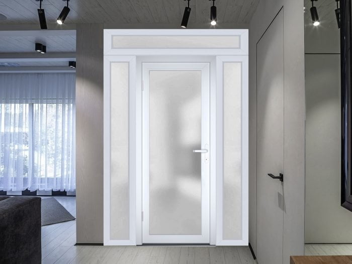 Panora 8102 White Silk / Door unit with 2 Sidelites & Transom