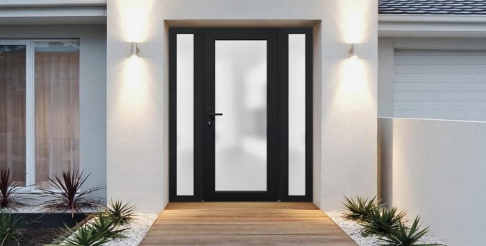 Panora 8102 Matte Black / Door unit with 2 Sidelites