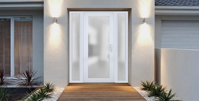 Panora 8102 White Silk / Door unit with 2 Sidelites