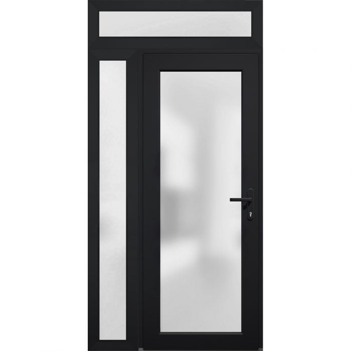 Panora 8102 Matte Black / Door unit with Sidelite & Transom