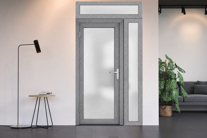 Panora 8102 Grey Ash / Door unit with Sidelite & Transom