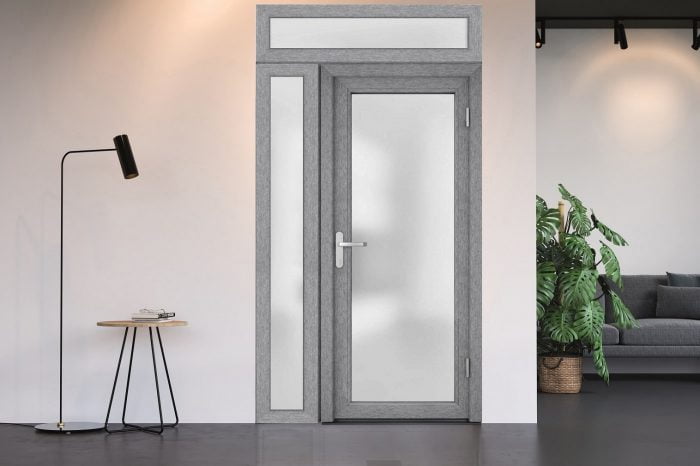 Panora 8102 Grey Ash / Door unit with Sidelite & Transom